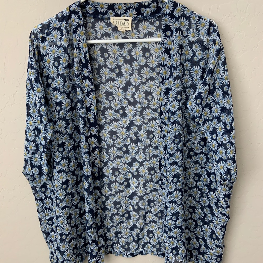 Light weight, polyester short sleeve cardigan